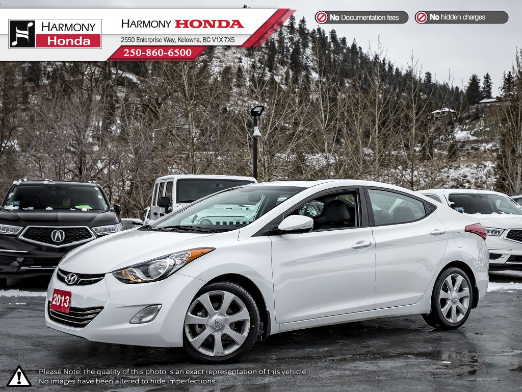 Pre Owned 2013 Hyundai Elantra Limited Bc Vehicle Low Km Sunroof Bluetooth Leather Interior Fog Lights